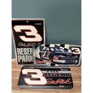 Dale Earnhardt Sr Plastic License Plates Wall Sign Lot Of 3